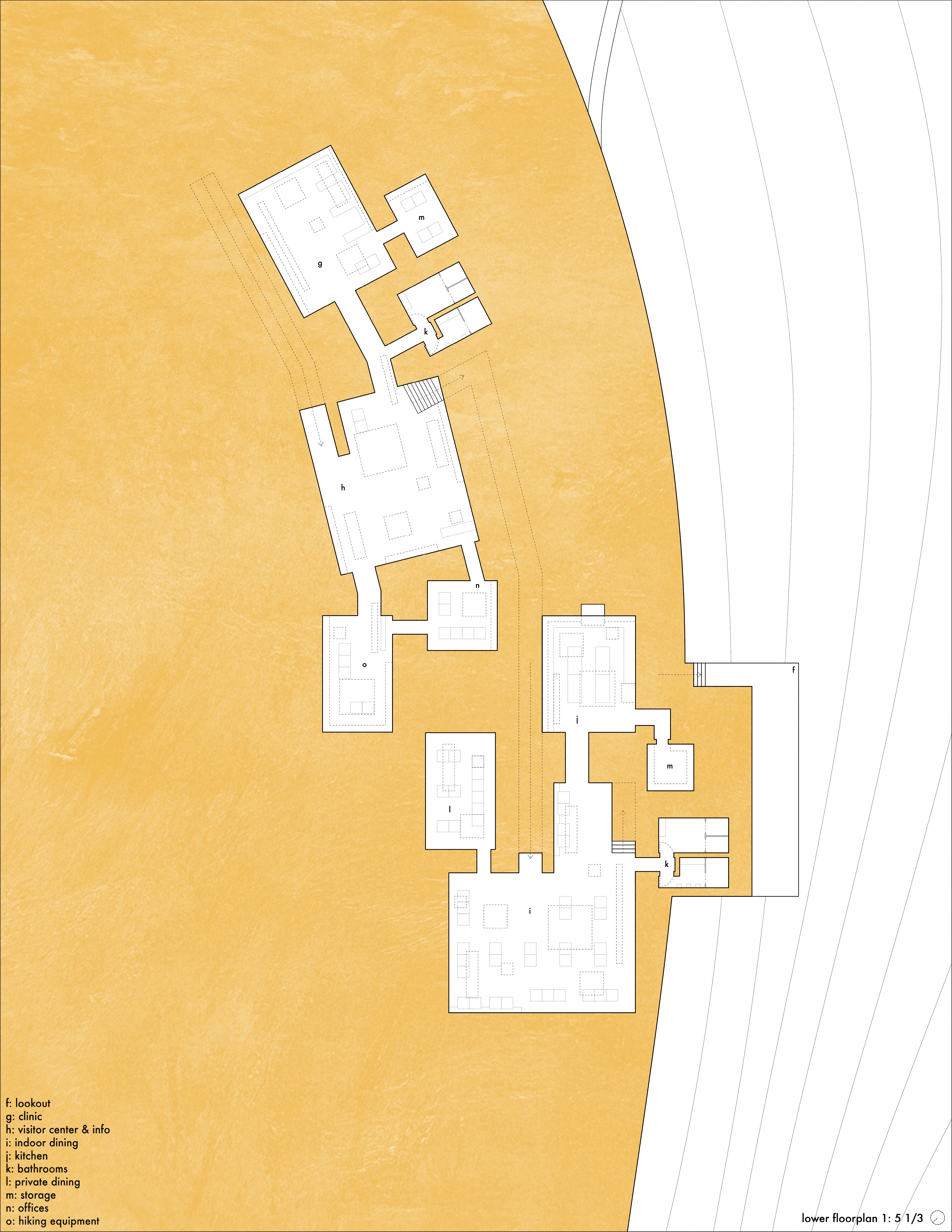 Chinati Discovery Center — Lower Floor Plan (originally at 1:5)