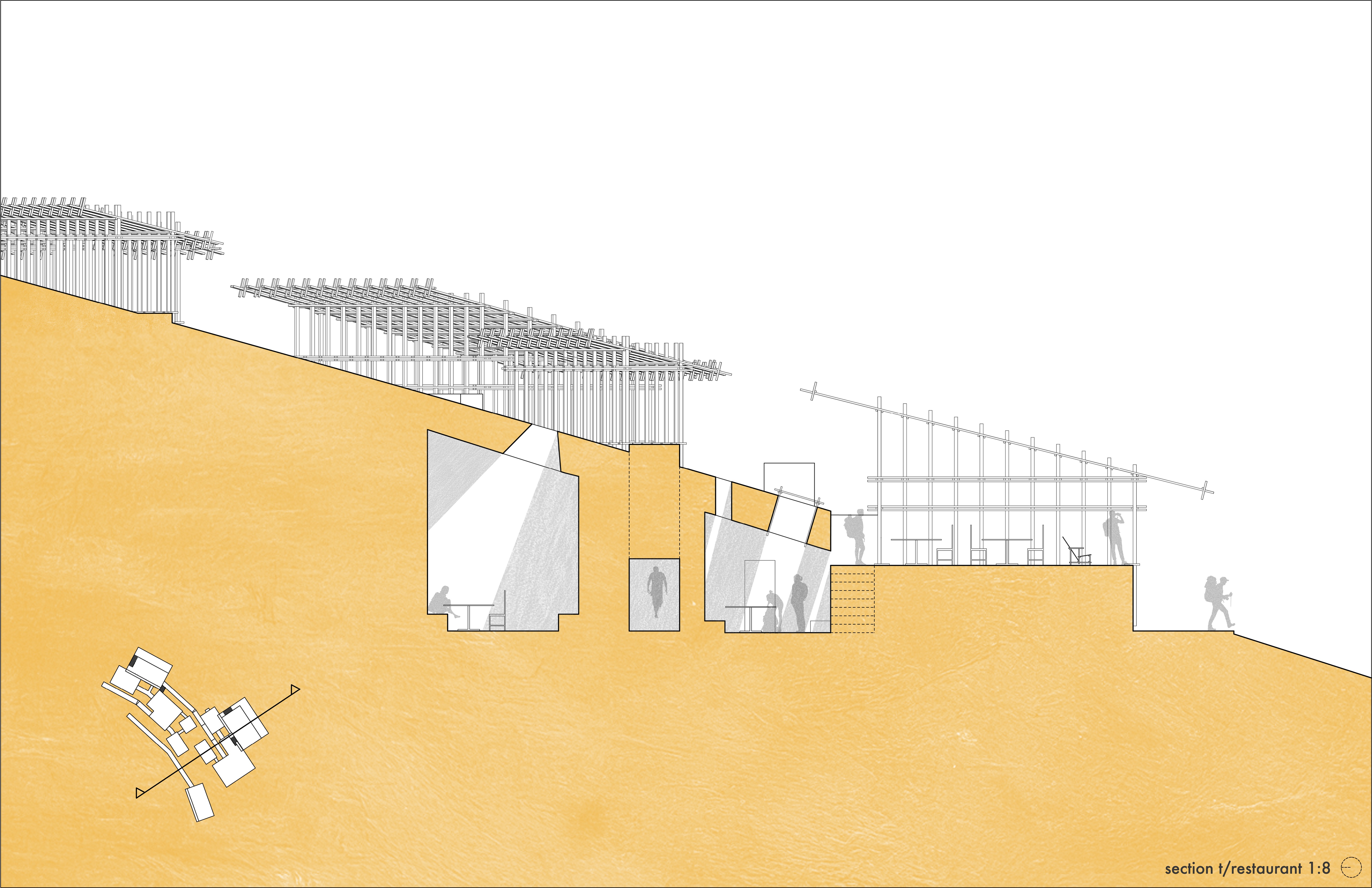 Chinati Discovery Center — Section through Restaurant (originally at 1:8)