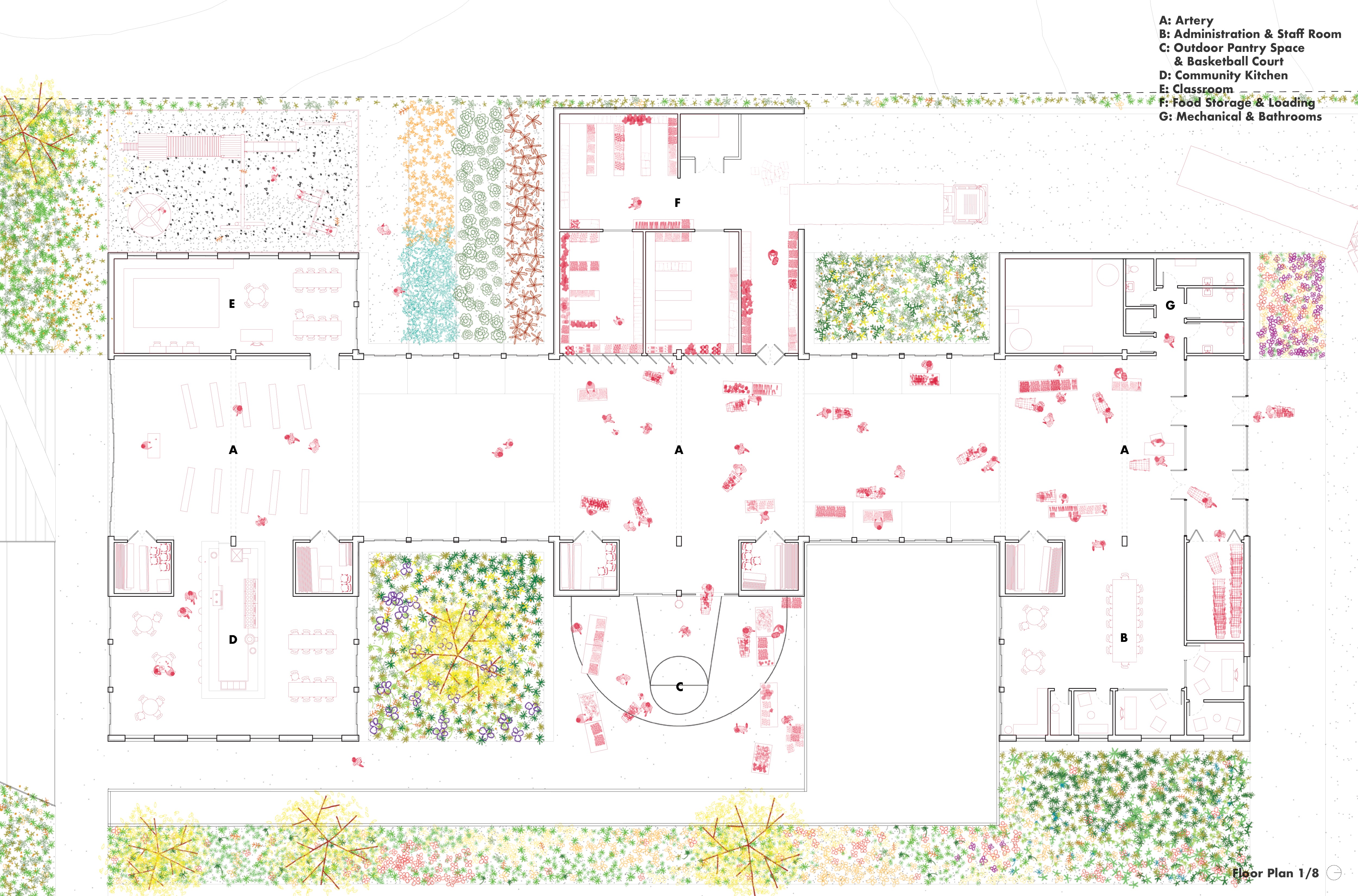 Shifting Community — Sections & Axonometric