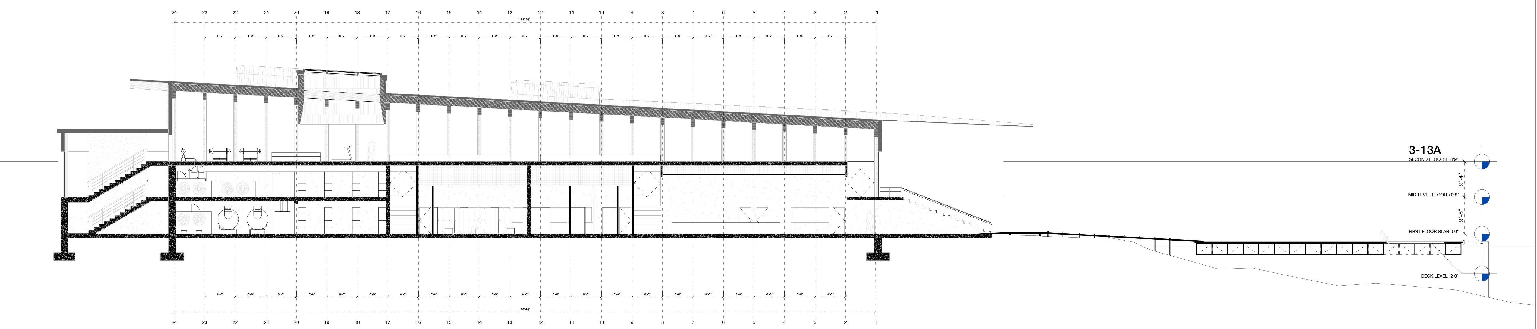 Steamboat Landing — Section through Waterfront Entry (originally at 1/16)