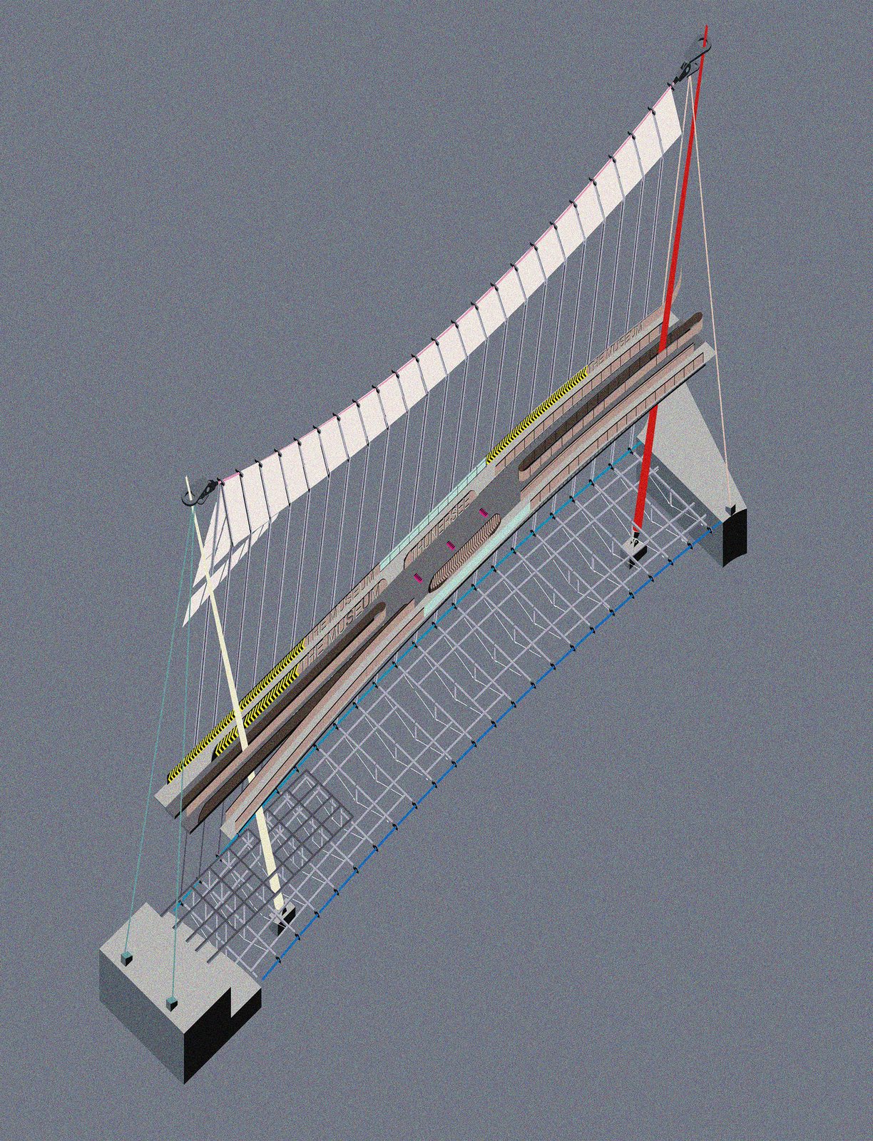 Veiled Crossing — Structural Axonometric